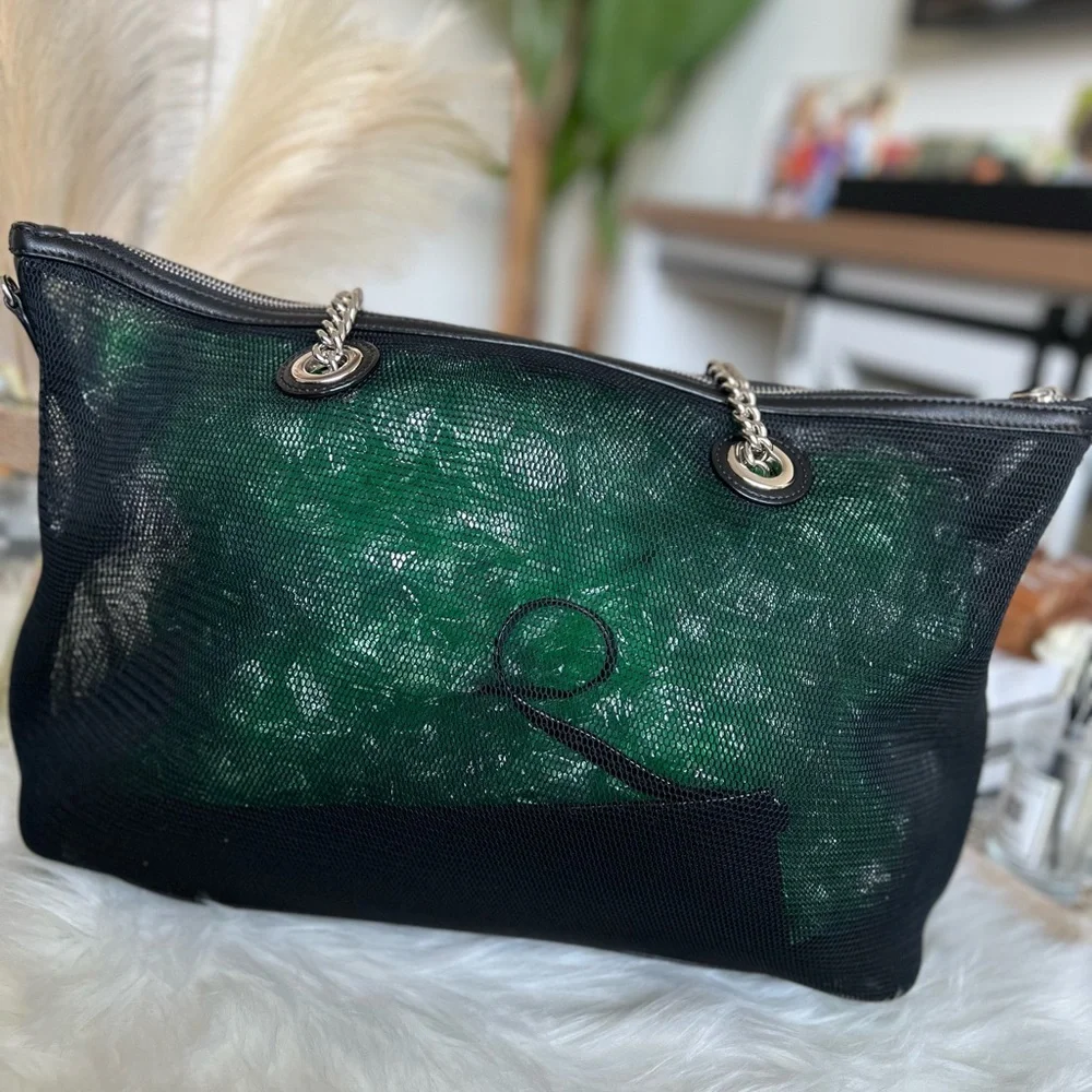 JIMMY CHOO Mesh Tote Bag w/ COA~NWOT🔥😍 - Picture 6 of 17